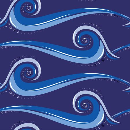 Abstract wave seamless pattern with air bubbles. EPS8 vector illustration.のイラスト素材