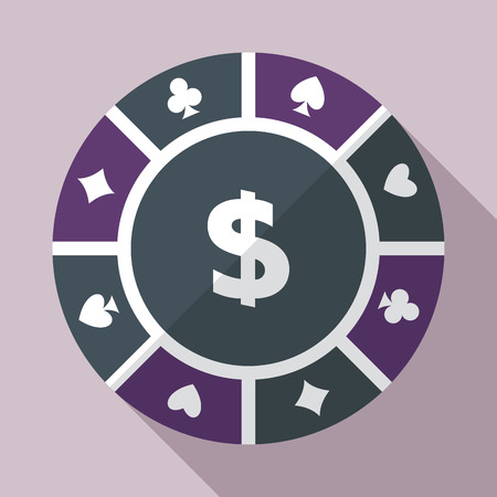 Casino chip vector flat icon.のイラスト素材