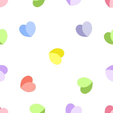 multicolor hearts seamless pattern on a transparent background, multicolored loveのイラスト素材