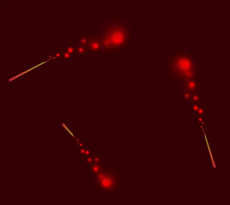 magic wands with magic red light on a dark background, multi-colored 3D illustrationのイラスト素材