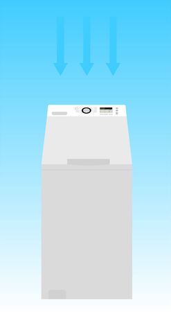 White washing machine vertical loading. Isolated vector on a light backgroundのイラスト素材