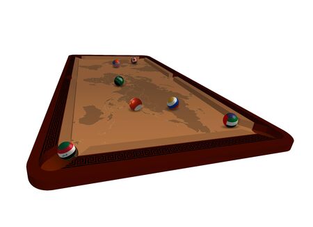 pool table with billiard balls in the form