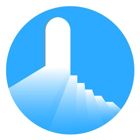 Light from the doorway. Step up to success.のイラスト素材