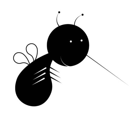 Icon mosquito. Harmful insect, disease vector. Black white isolated vectorのイラスト素材