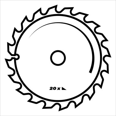 circular saw blade. The icon. Isolated vector on white backgroundのイラスト素材