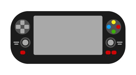 portable game console with a screen in a flat style. Video Game Controller Isolated vector on white...
