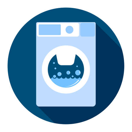 washing machine in flat style with shadow. Household appliances. Isolated vectorのイラスト素材