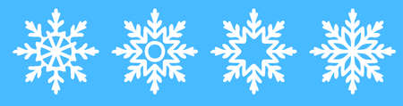 snowflake icons on blue. Winter weather. Winter weather forecast. Vectorのイラスト素材