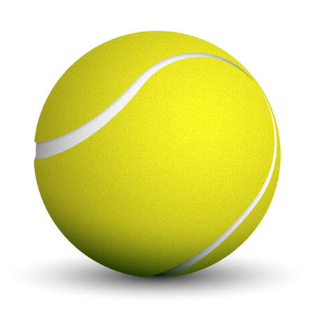 realistic tennis ball isolated on white background. World tennis tournament. Sport equipment. Symbol for mobile application or web. Vectorのイラスト素材