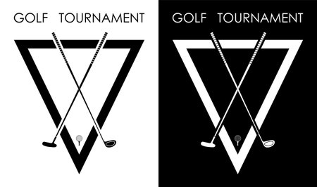symbol, emblem of golf club for competition. Golfer sports equipment. Active lifestyle. Vectorのイラスト素材