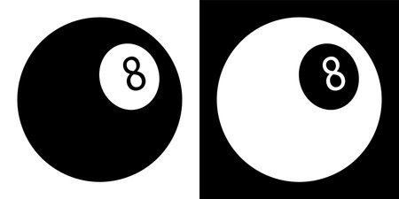 billiard ball icon with number 8 for pool game. Sports design element for competitions. Vectorのイラスト素材