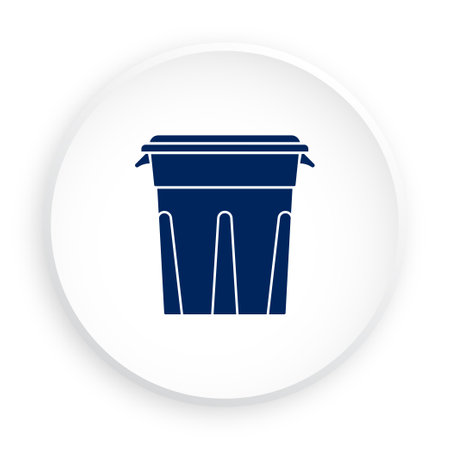 recycle bin icon. Container for separating garbage. Caring for environment, processing raw materials. Button for mobile application or web in neomorphism style. Vectorのイラスト素材