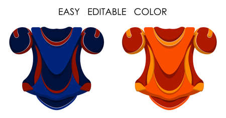 Ice hockey player chest protector in flat style. Shoulder and chest protection for upper body. Team sports. Healthy lifestyle. Vectorのイラスト素材