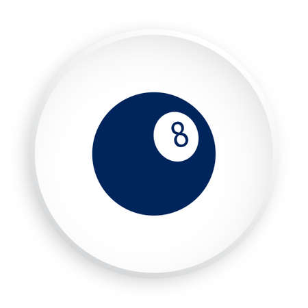 ball for billiard icon in neomorphism style for mobile app. Sport equipment. Button for mobile...