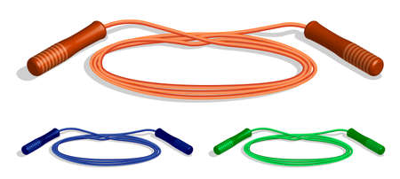 realistic sports jump rope for indoor and outdoor activities. Cardio endurance exercise. 3d vectorのイラスト素材