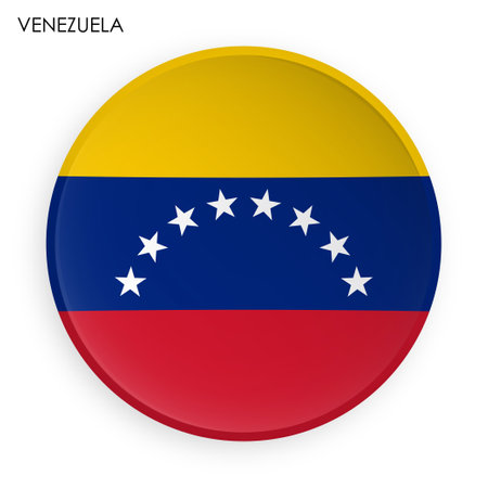 Venezuela flag icon in modern neomorphism style. Button for mobile application or web. Vector on white backgroundのイラスト素材