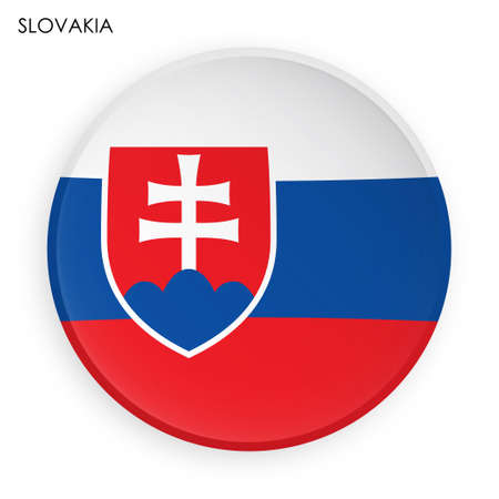 Slovakia flag icon in modern neomorphism style. Button for mobile application or web. Vector on white backgroundのイラスト素材