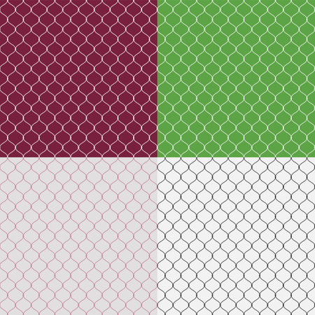 Set of seamless patterns with net for football, basketball or volleyball. Ornament for decoration and printing on fabric. Design element. Vectorのイラスト素材