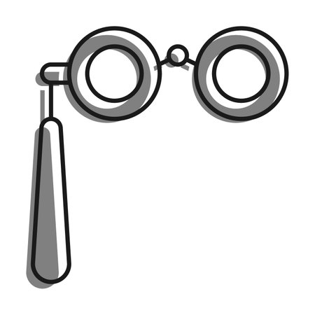 Linear filled with gray color icon. Spectacles, Binoculars With Handle For Viewing Performance From Far Rows. Spectator Theatrical Binoculars. Simple black and white vector Isolated Onのイラスト素材