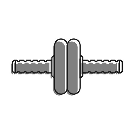 Sports Ab Wheel For Press filled with gray color icon filled with gray color icon. Healthy Lifestyle, Sports In Gym And At Home. vectorのイラスト素材