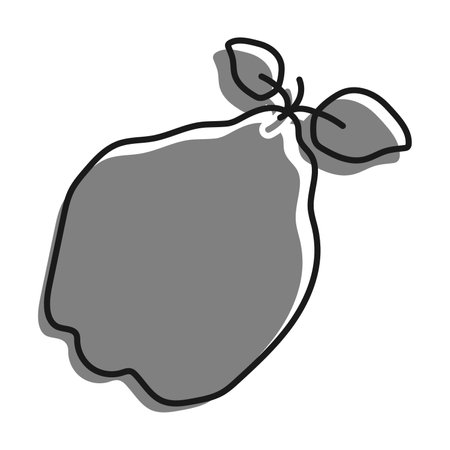 Linear filled with gray color icon, Quince Fruit. exotic fruit. Simple black and white vector Isolated On white backgroundのイラスト素材