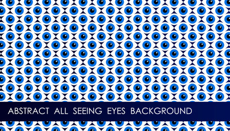 Horizontal eyeball tile abstract background with eye, cover, site presentation in HD format. UI template layout for web design of internet products. Vector bannerのイラスト素材