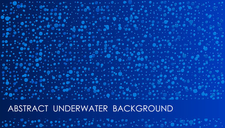 Horizontal fizzy water abstract background with blue bubbles, cover, site presentation in HD format. UI template layout for web design of internet products. Vector bannerのイラスト素材