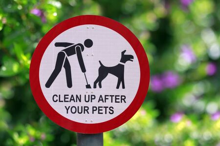 Pet sign at a parkの写真素材