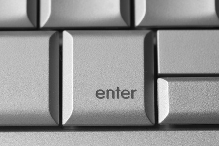 Enter key of a computer keyboardの写真素材
