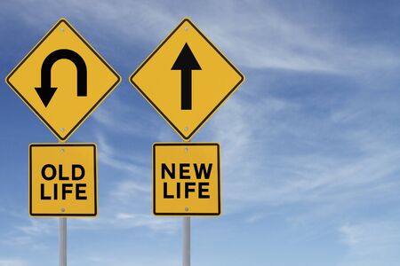 Conceptual road signs about change or choices の写真素材