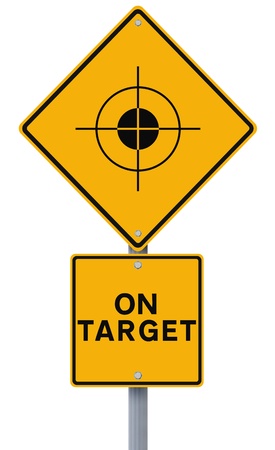 A conceptual road sign on targets or goals  Applicable for business concepts   の写真素材