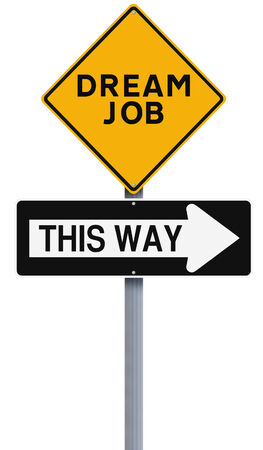 Modified road signs on job searchの写真素材