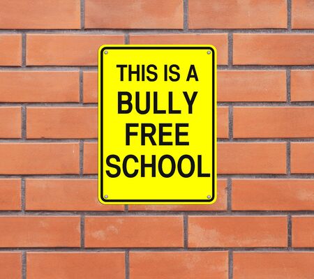 A modified road sign indicating Bully Free School