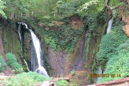 A beautiful waterfall along the Cumberlans River in Kentucky, USAの写真素材