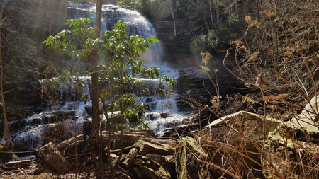 heavenly view waterfallの写真素材