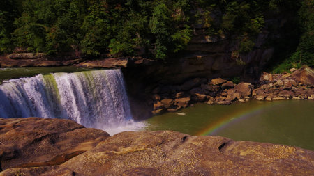 view of cumberland falls from overlookの写真素材