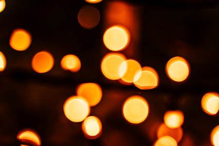 Blurred colorful Christmas Lights and New year Decoration Background - Blue Colorの写真素材