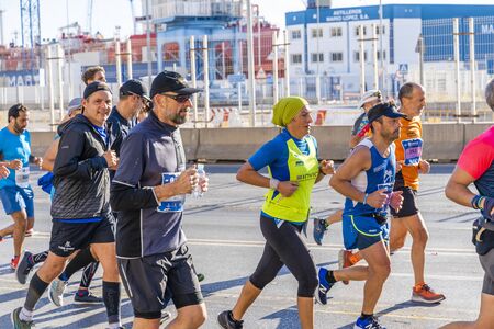 People running worldwide Zurich marathon in Malagaのeditorial素材