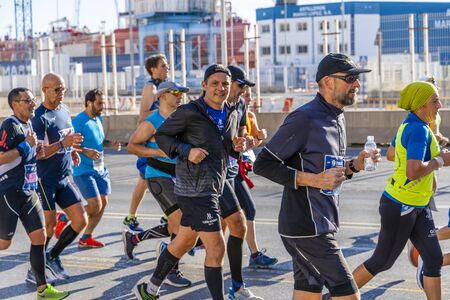 People running worldwide Zurich marathon in Malagaのeditorial素材