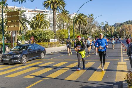 People running worldwide Zurich marathon in Malagaのeditorial素材