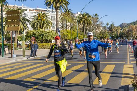 People running worldwide Zurich marathon in Malagaのeditorial素材
