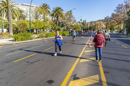 People running worldwide Zurich marathon in Malagaのeditorial素材