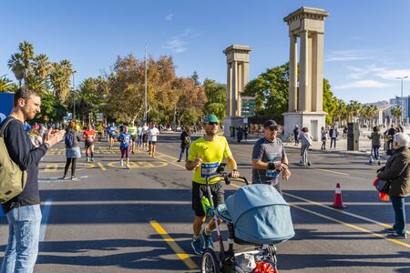 People running worldwide Zurich marathon in Malagaのeditorial素材