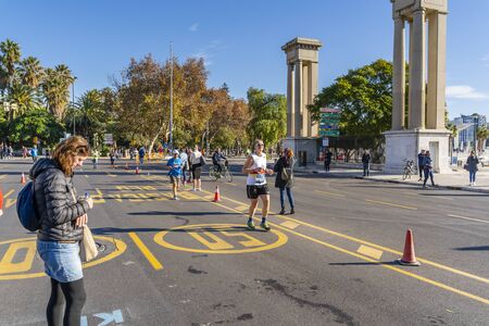 People running worldwide Zurich marathon in Malagaのeditorial素材