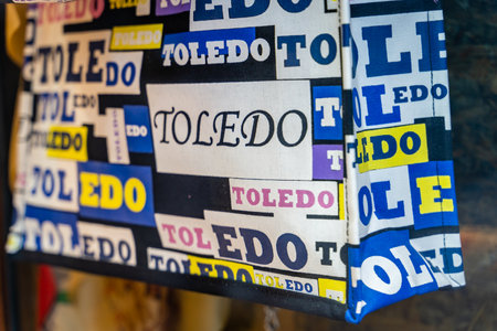 Toledo / Spain - January 23rd, 2020: Souvenir Bag with Word "Toledo" Written on itのeditorial素材
