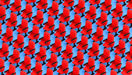 Cinema seats pattern. 3D illustration. Background.の写真素材