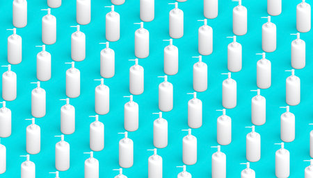 Hand soap dispenser background. 3D illustration.の写真素材