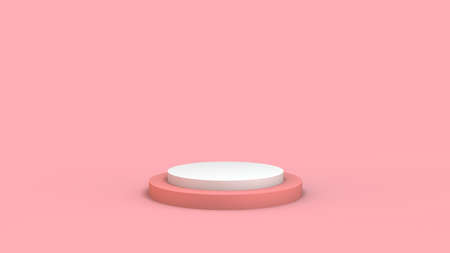 Mockup with geometric shape on abstract background. Empty pedestal for product display. 3D render.の写真素材