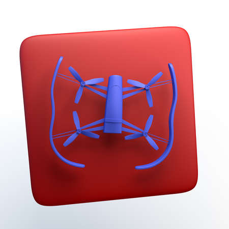 Entertainment icon with drone on isolated white background. 3D illustration. App.の写真素材