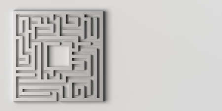Maze on white background 3D illustration. Banner.の写真素材